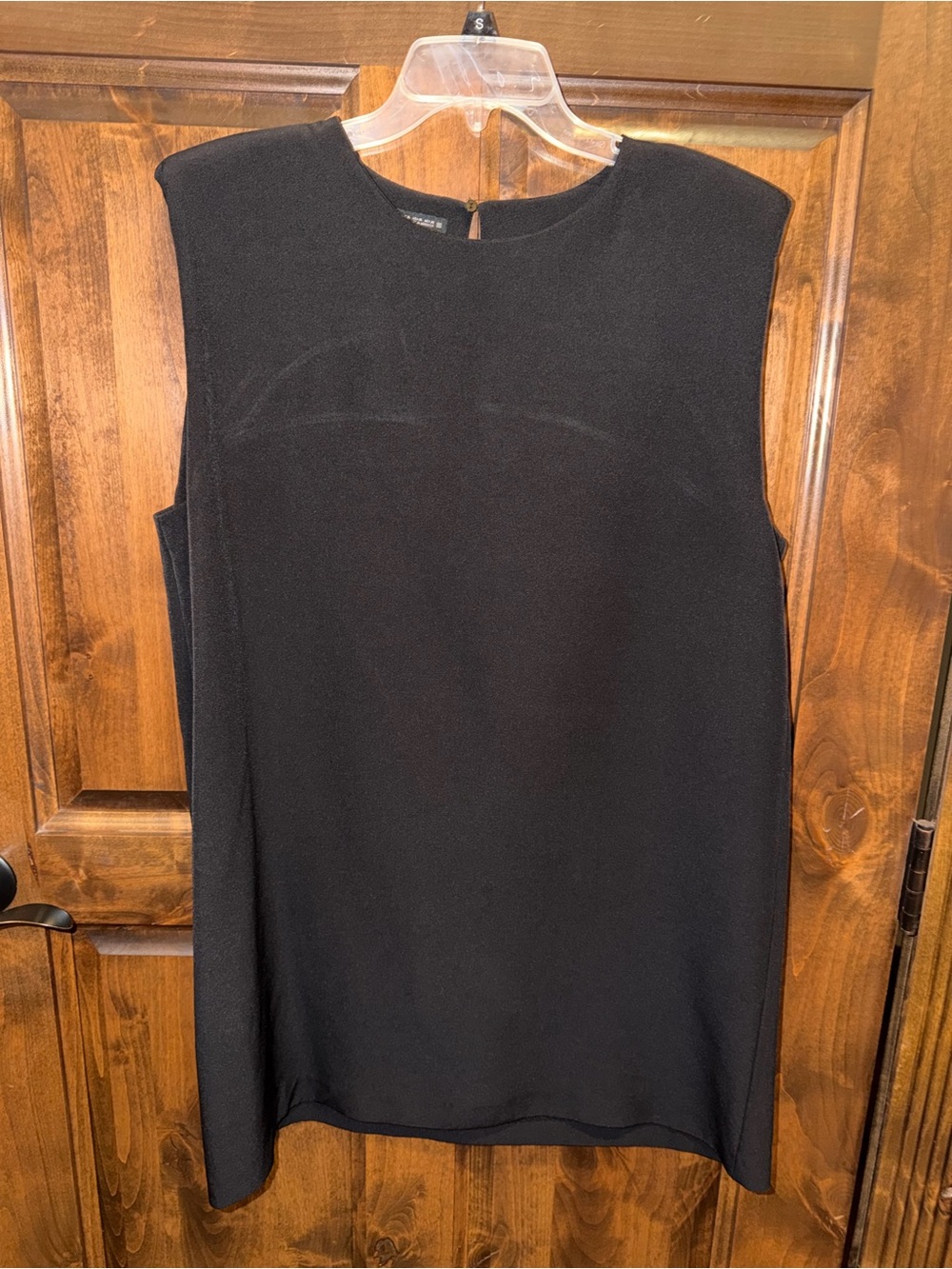 Zara Black Sleeveless Crewneck Shift Dress